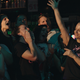 Pearl Bar owner Julie Mabry along with staff and patrons in Houston.
